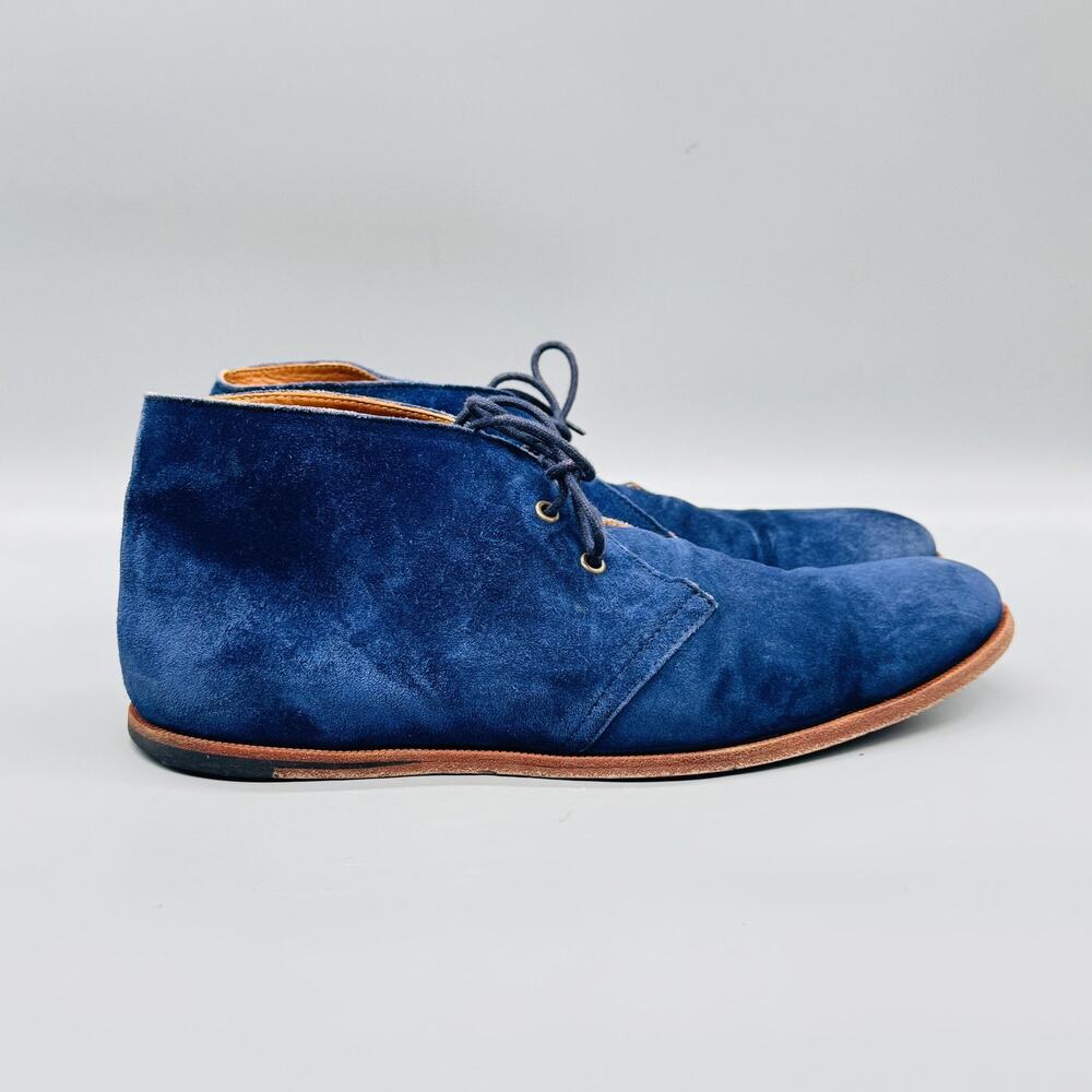 Opening Ceremony Boots Mens 10 Blue Suede Chukka Ankle Lace Up Casual Shoes